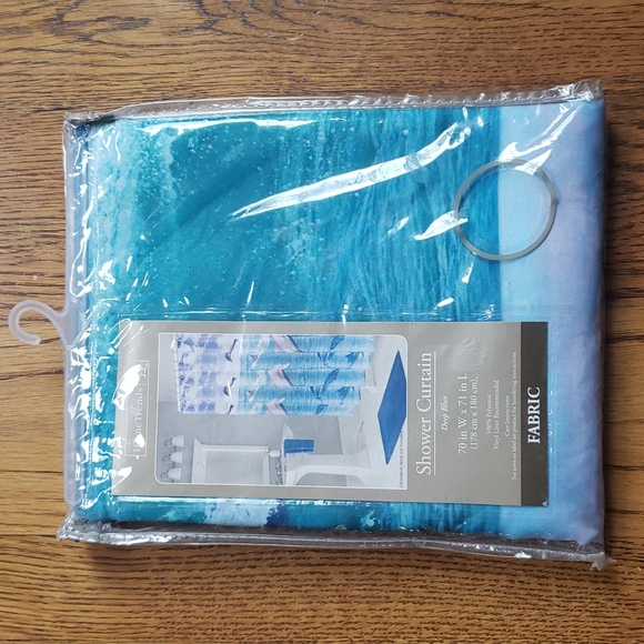 HomeTrends Bath Nwt Dolphin And Ocean Scene Fabric Shower Curtain
